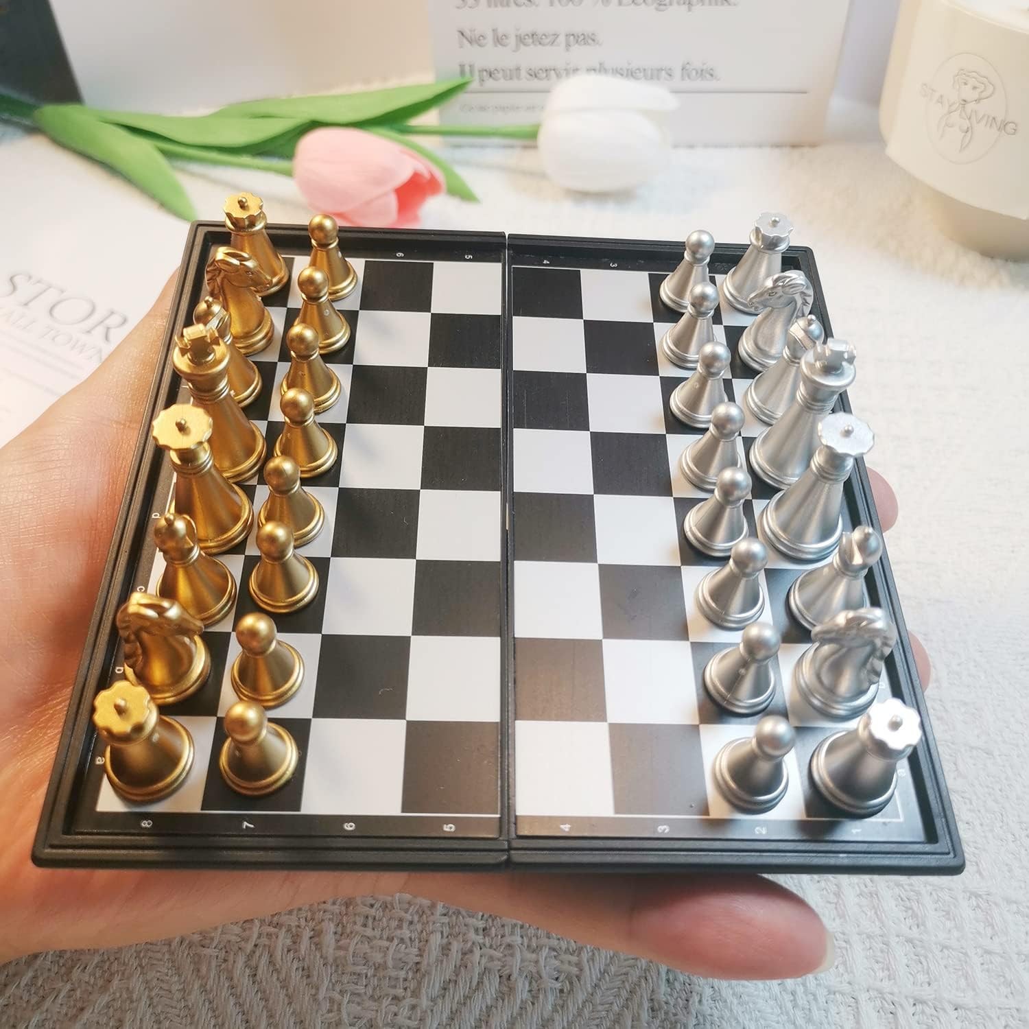 Magnetic Travel Chess Set – 5.11″ Folding Board, Portable Mini Game (X-Small)
