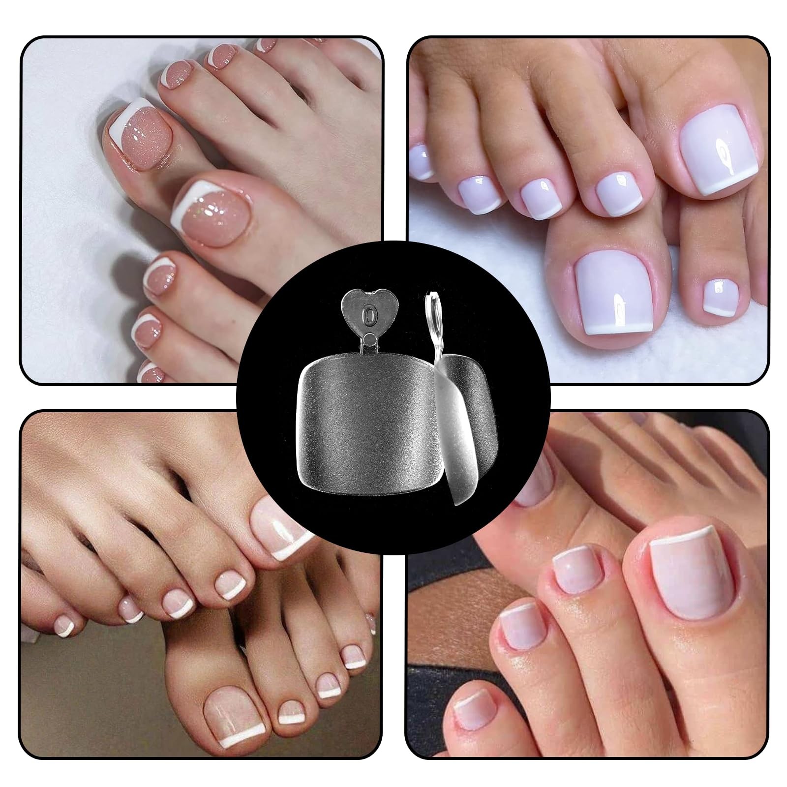 240Pcs Soft Gel Toe Nail Tips – Short Square Matte Full Cover Fake Toenails