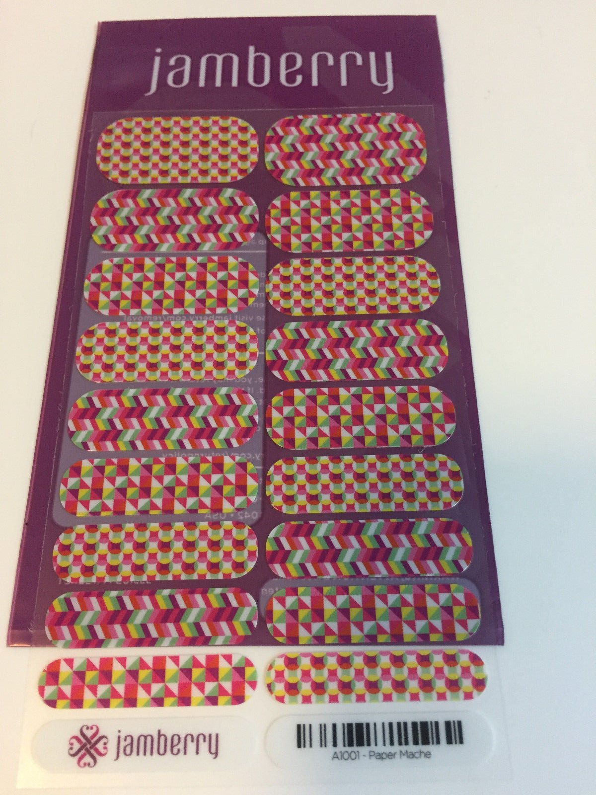 Jamberry Vinyl Nail Wraps ~ Full Sheet ~ Paper Mache ~ Retired (New)