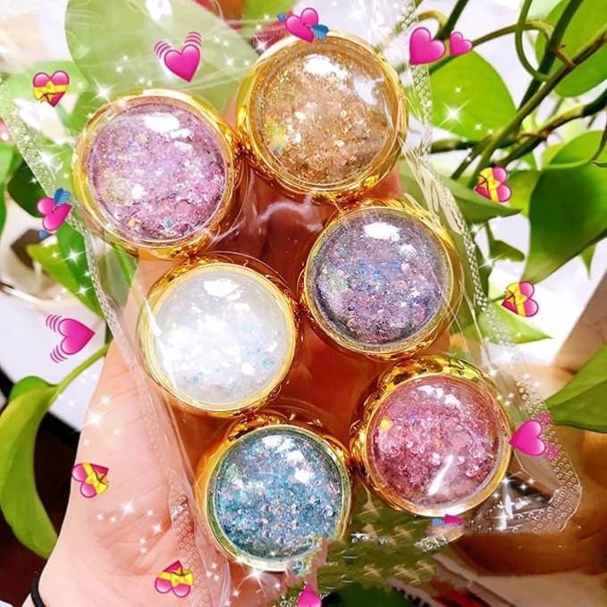 6 Colors Holographic Nail Glitter Sequins Chunky Nails Glitter Flakes & Powder