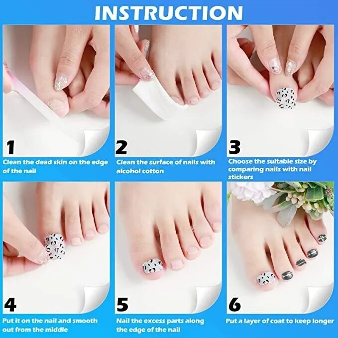 Full Size Nail Wraps Stickers Polish Toe Manicure Art polish strip 3D Decal New