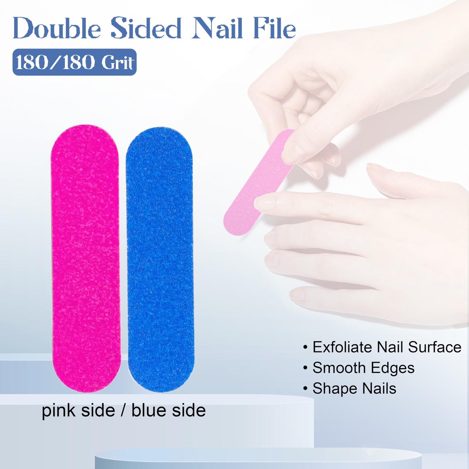 30 Pack Disposable Manicure Kit Individually Packed 3-Piece Mini Press on Nai…