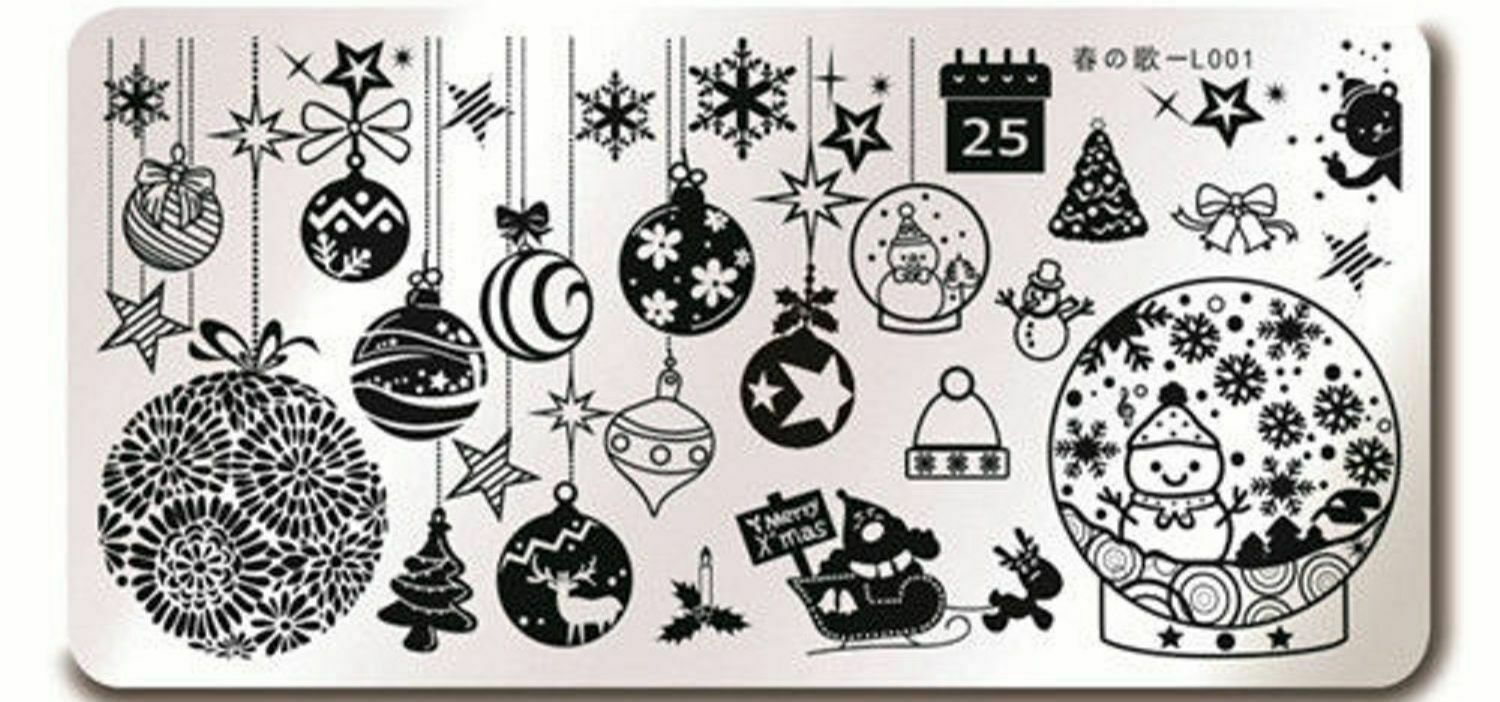 Christmas Snowflake Theme DIY Manicure Nail Art Stamping Image Plate L001