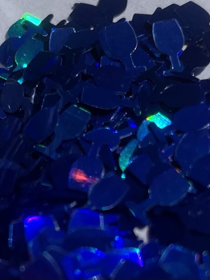 Holographic premium Deep Ocean Blue Glitter Stack 6pcs Laser Loose Glitter DIY