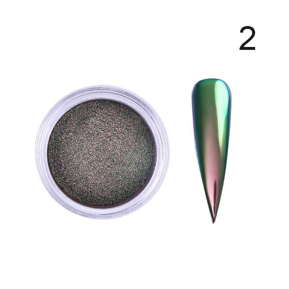 4pcs/Set Chameleon Effect Nail Glitter Mirror Metallic Pigment Nail Art Dust …