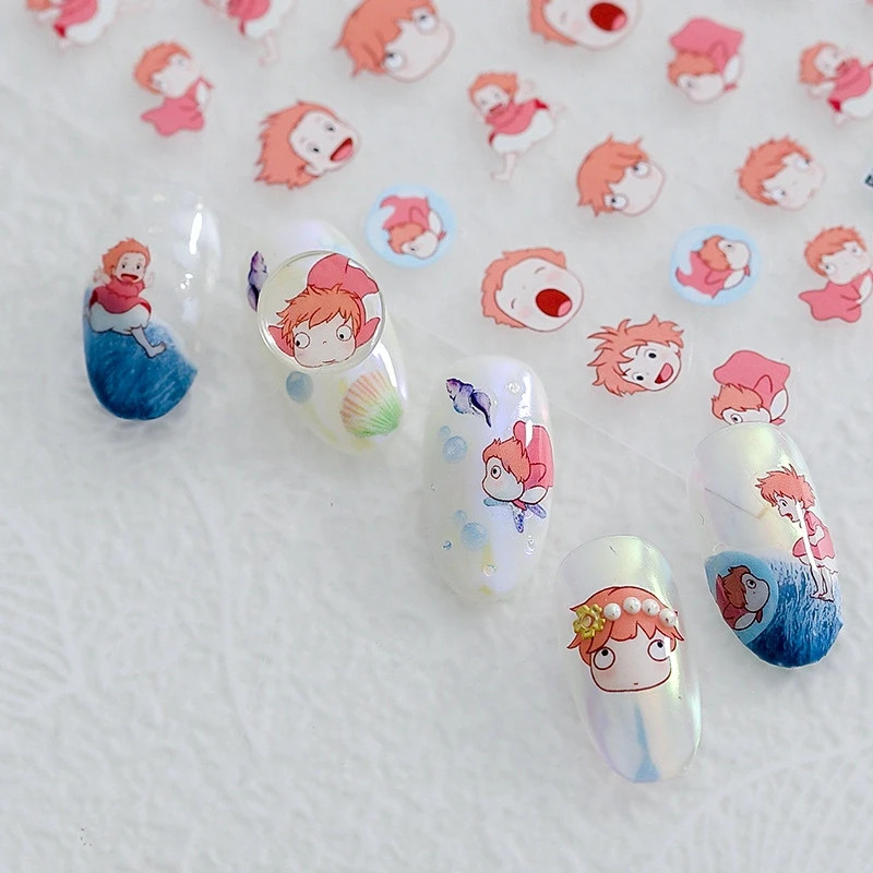 Kawaii Ocean Girl Nail Stickers – Cute Anime Pony Theme (339)