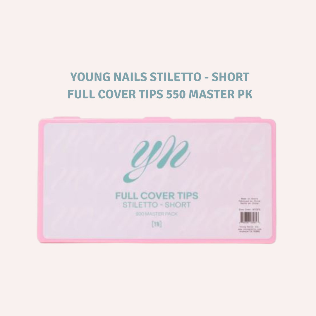 Young Nails Short Stiletto Master Pack Clear Nail Tips 00-13 NEW