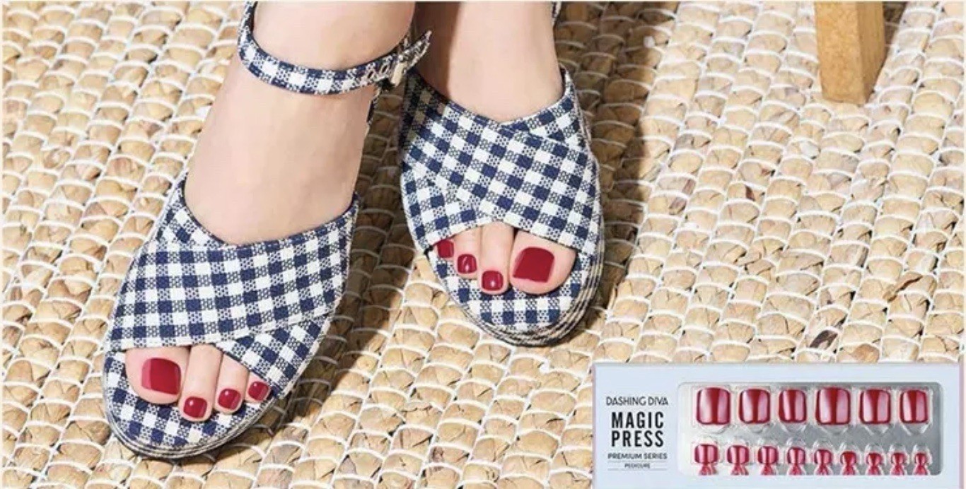 DASHING DIVA Magic Press Pedi-Clear Red ( 🇺🇸 US Seller)