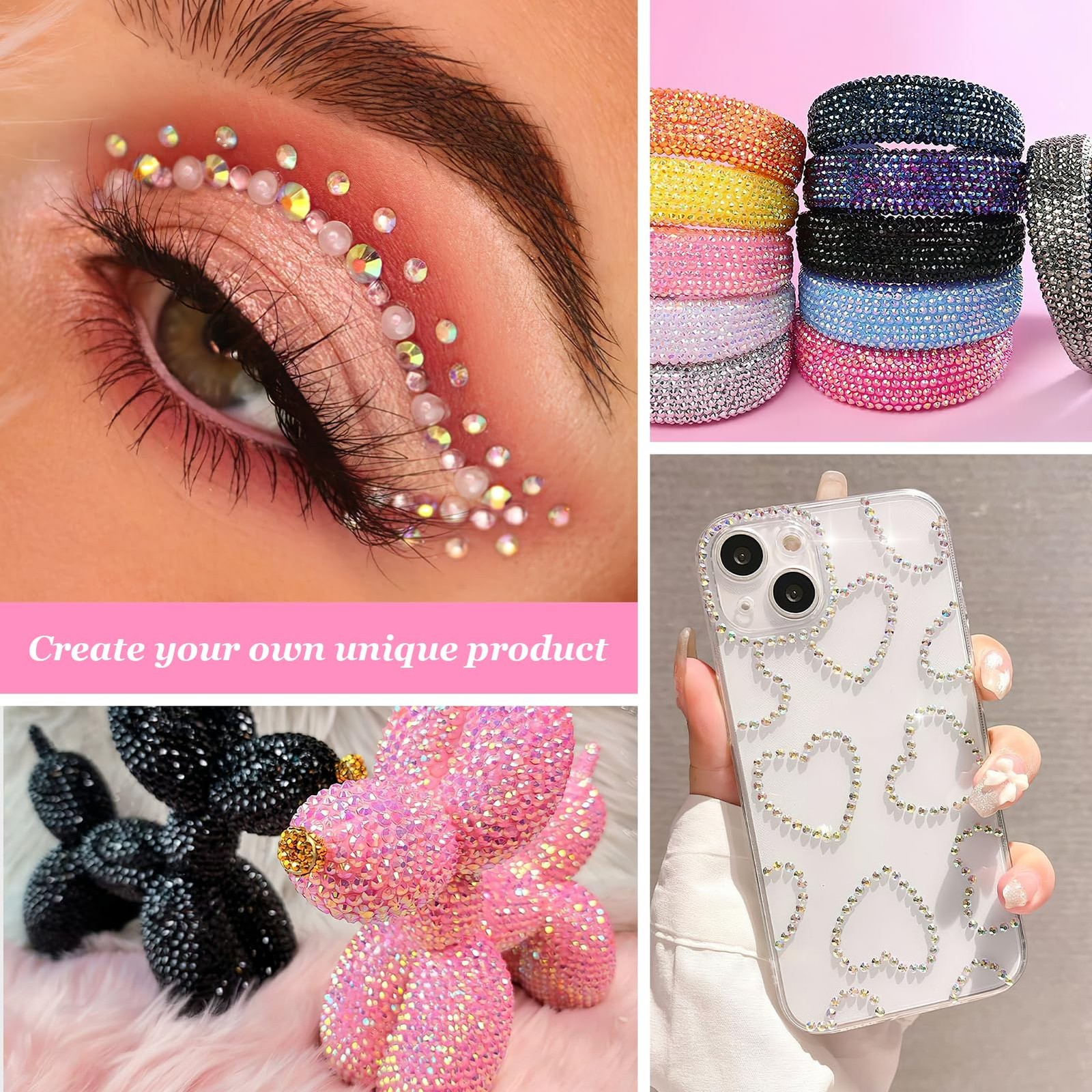 40 Colors Resin Jelly Rhinestones for Bedazzling,3mm 32000 Pcs Bedazzler Kit …