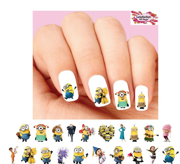Waterslide Nail Decals Set of 20 – Minions Despicable Me Assorted