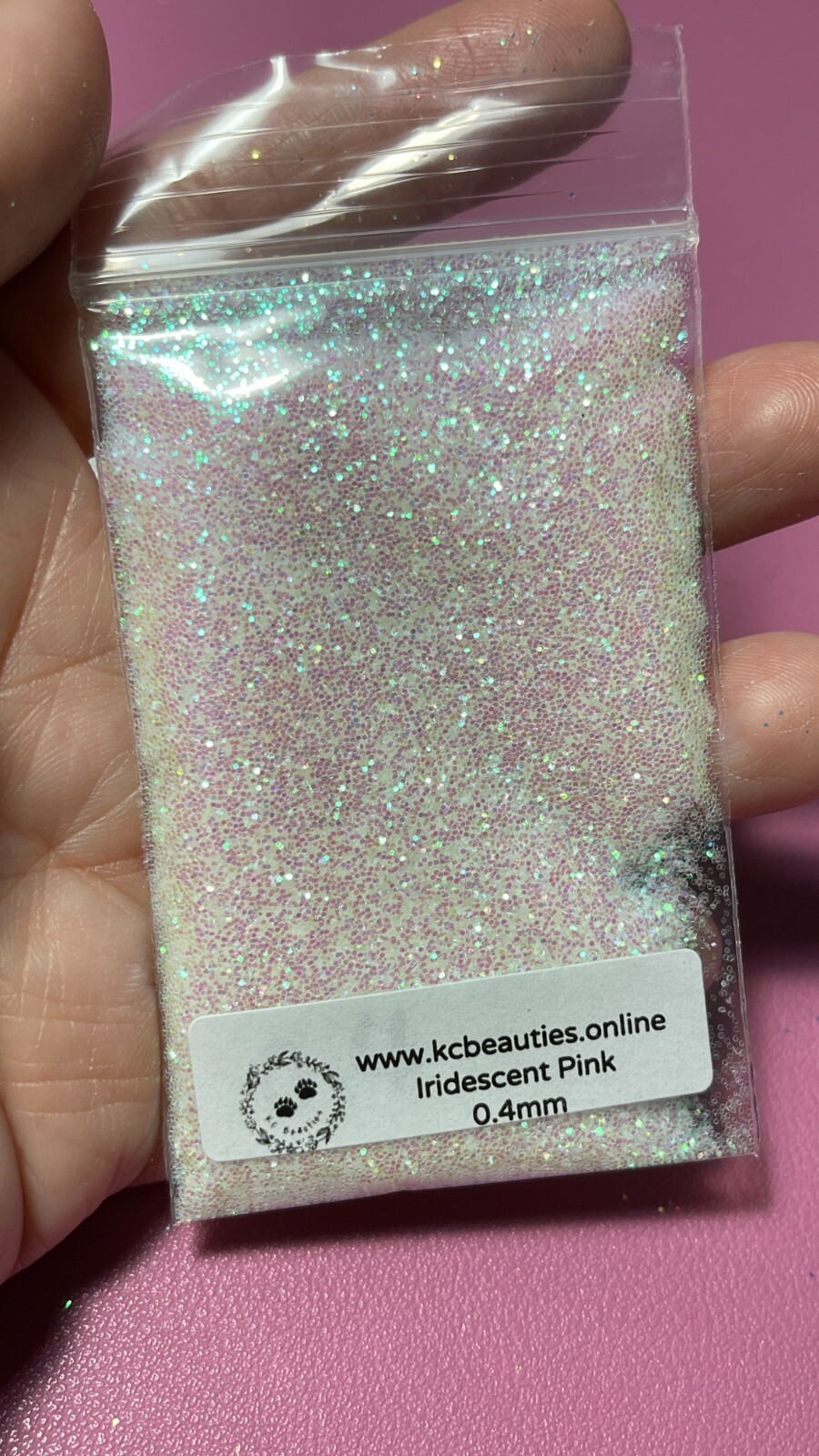 Iridescent White Glitter Hex Snow White pink blue sheen Nail Art US seller