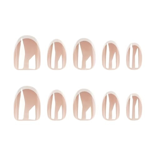 30Pcs Chrome Press on Nails Short Almond Fake 24 Fl Oz (Pack of 1) Style04