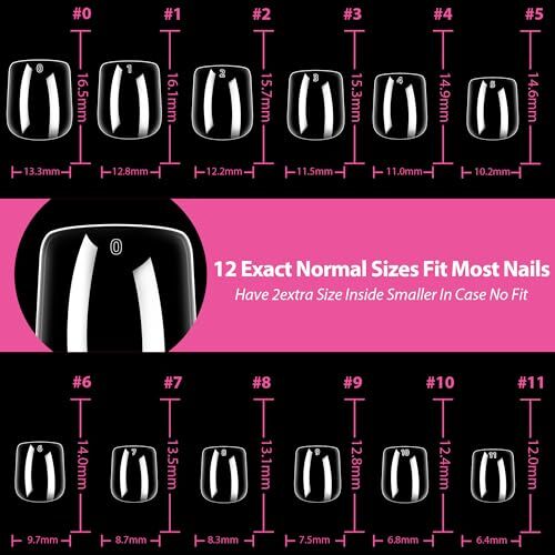 Extra Short Square Nail Tips XS Short Square Gel x Nails Tips 216pcs XS Square