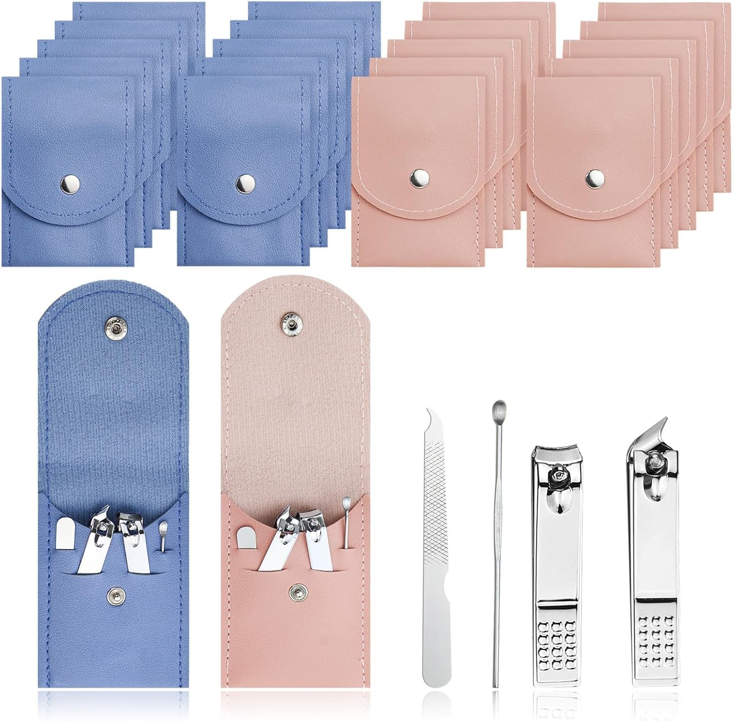 100 Sets Finr Nail Clipper Set Bulk,4 in 1 Adult Stainl Steel Travel