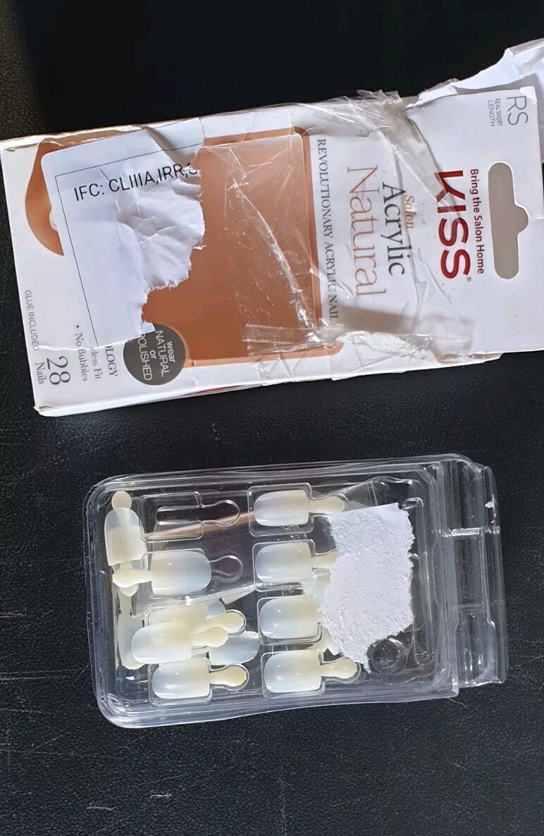 Kiss Salon Acrylic Natural Revolutionary Acrylic Nails Real Short (Brand New)