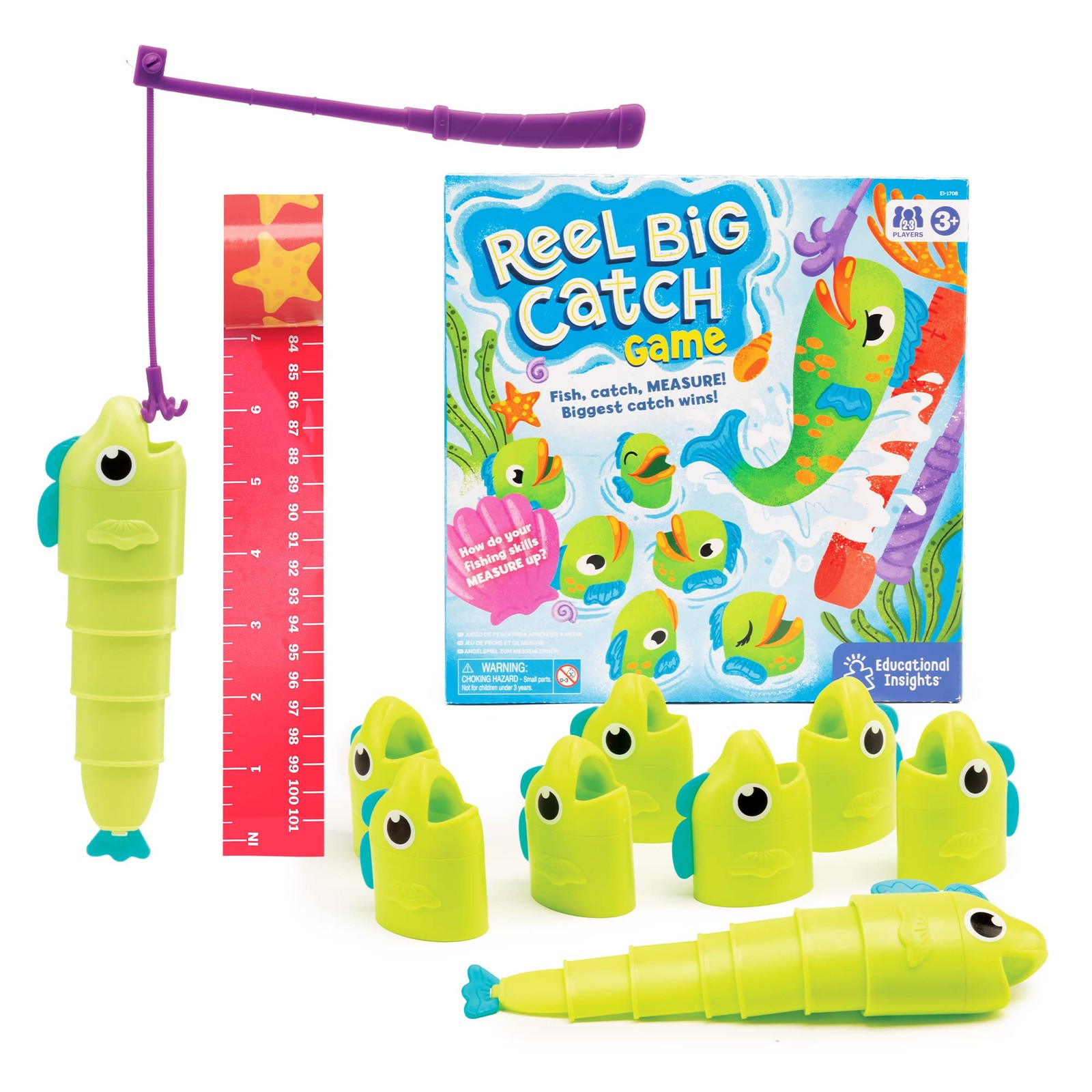 Educational Insights Reel Big Catch Game – Preschool Math Games Medium, Green