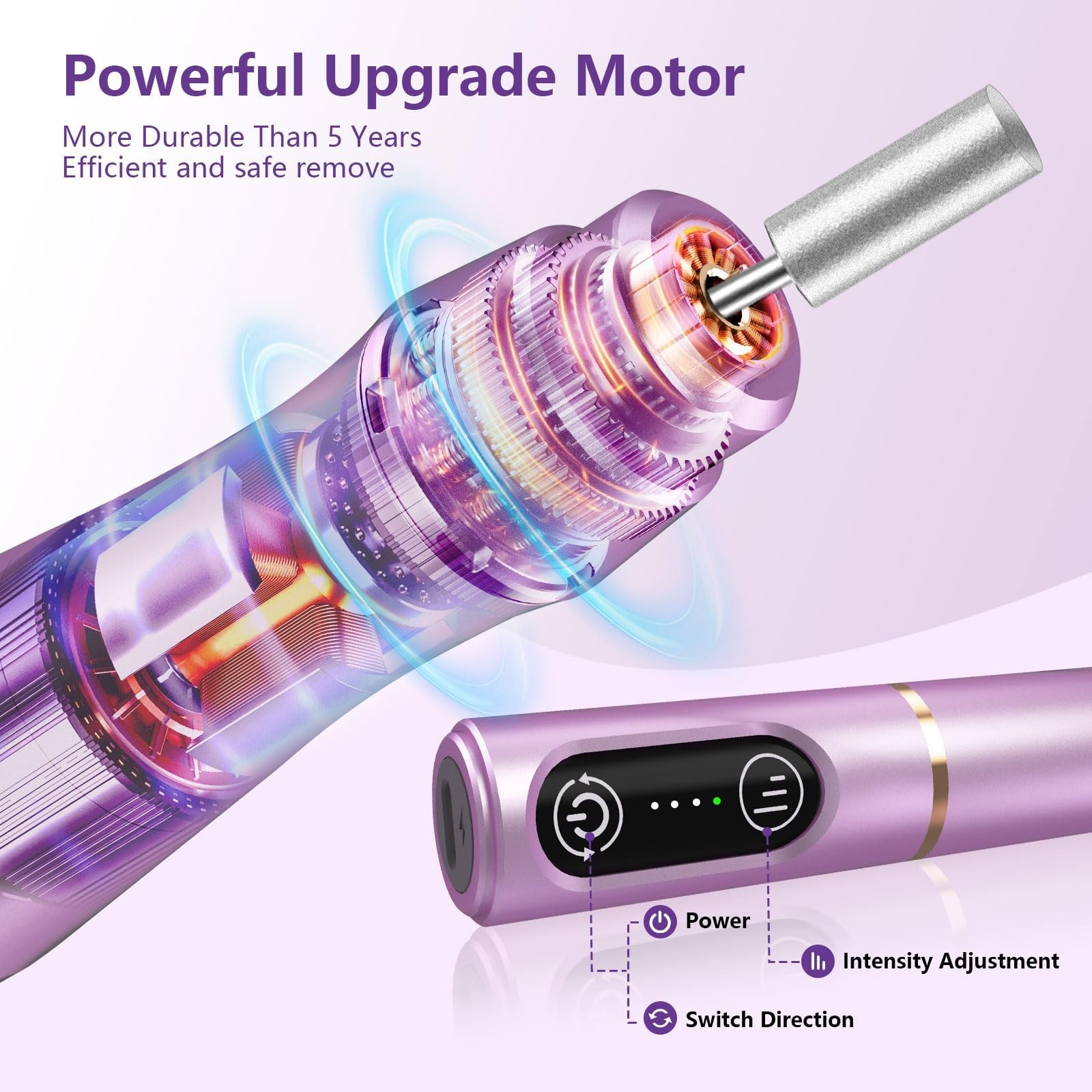 Cordless Nail Drill Electric Nail File Kit, Rechargeable Efile Set, Portable …