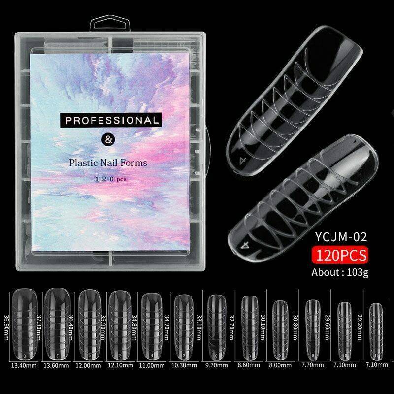 Gel Tips Full Nail Nail Quick Cover Mold Building Extension Dual 120Pcs Forms
