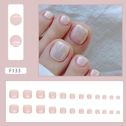 Pastel Pink Chrome Press on Toenails Pastel Pink Chrome Press on Toenails Cute