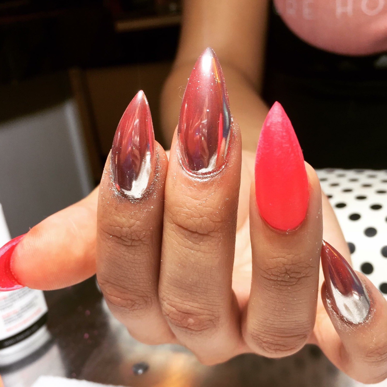 ROSE GOLD NAILS CHROME POWDER Mirror Effect Trendy Nail (R)