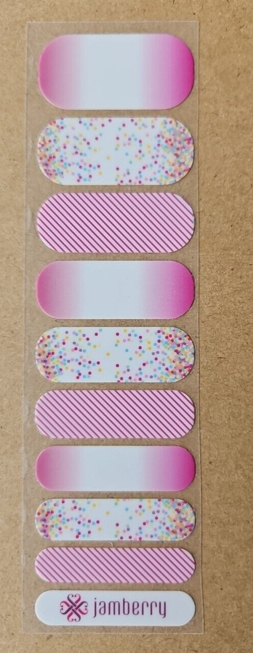 JAMBERRY HAPPY BIRTHDAY HALF SHEET NAIL WRAP RETIRED DECEMBER 2015