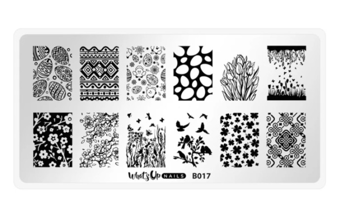 What’s Up Nail Stamping Plate B017 – Spring Elation