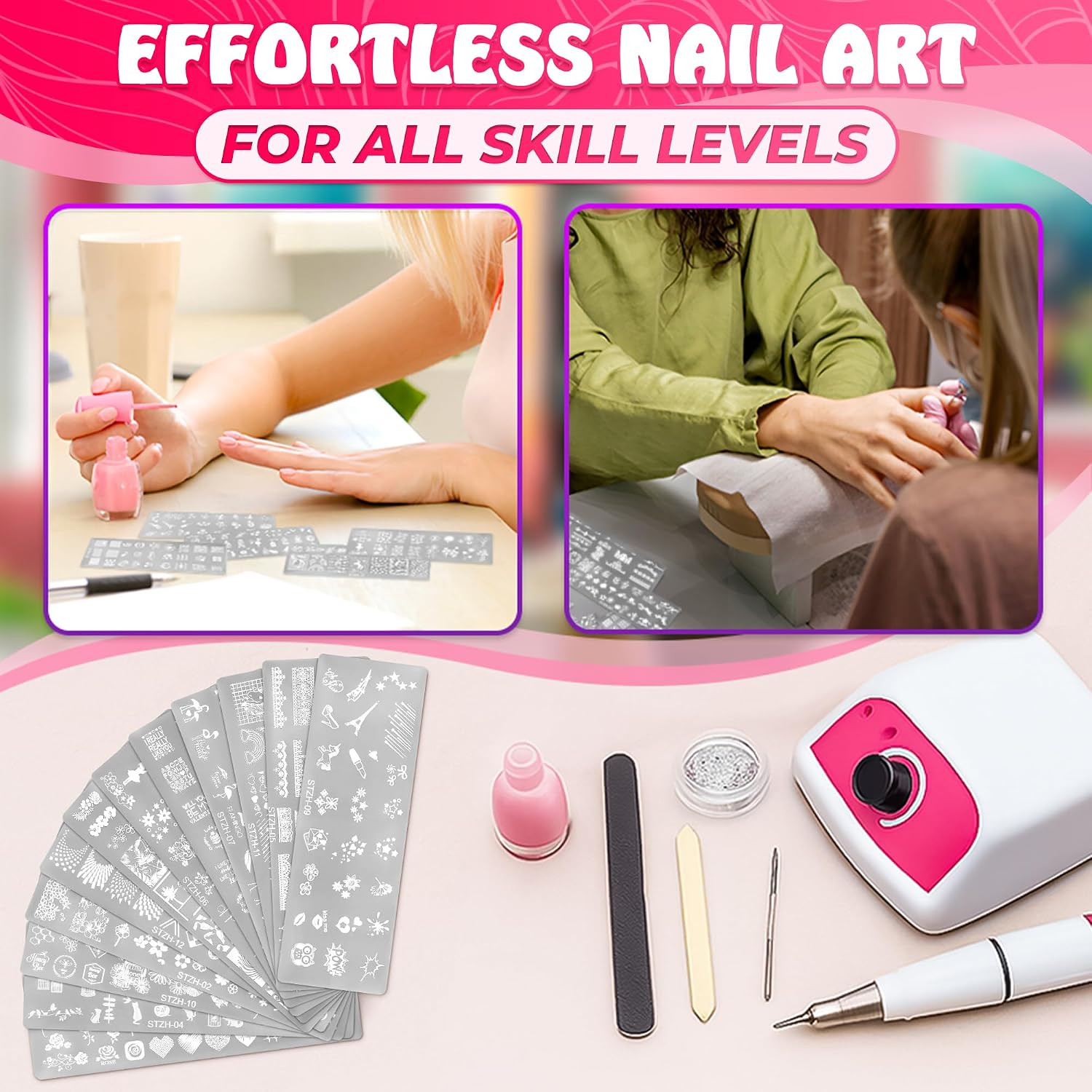 Holiday Nail Stamping Plates 12 Pcs, Stainless Steel Art Templates | Unique
