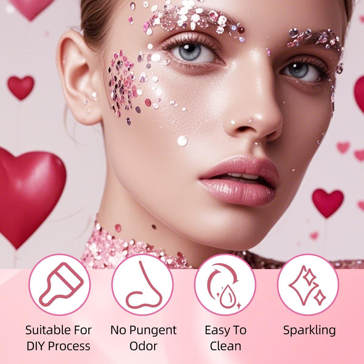 SYPAFG Body Glitter Stick Pink and Purple 2 Pack