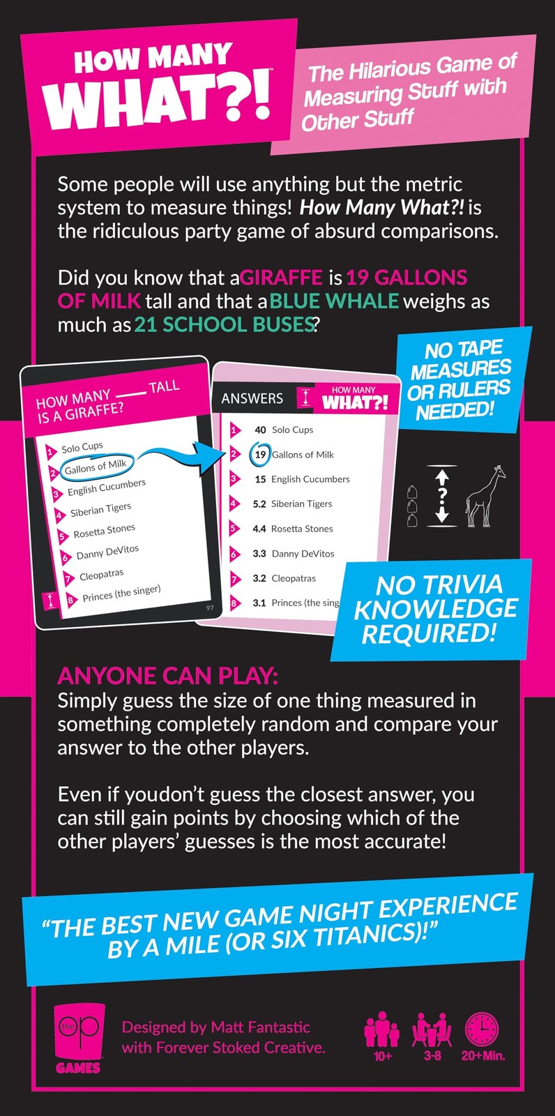 How Many What?! Board Game, Hilarious 4 inches x 8 x 0.1 inches, Pink