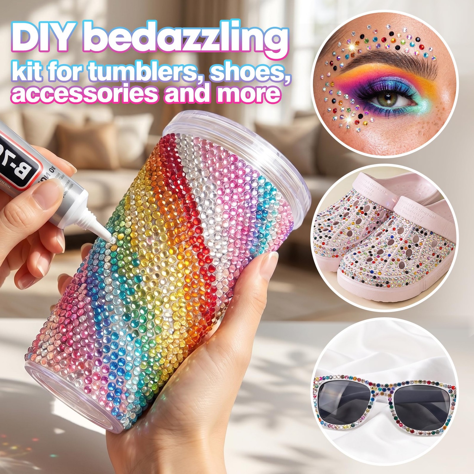 Bedazzling Kit, 40000Pcs 40 Colors 3mm Jelly Resin Flatback Rhinestones with …