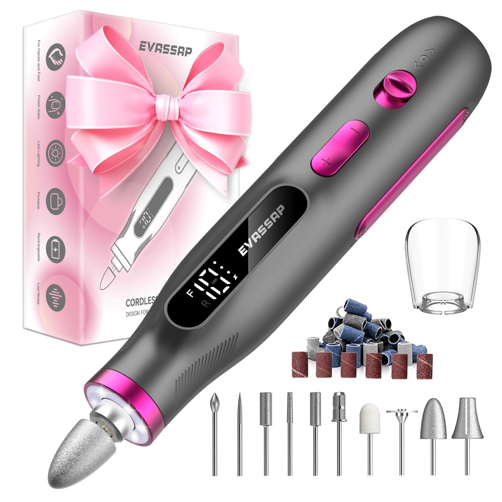 Professional Nail Drill,Electric Nail File kit for Acrylic Gel Nails,Electric…