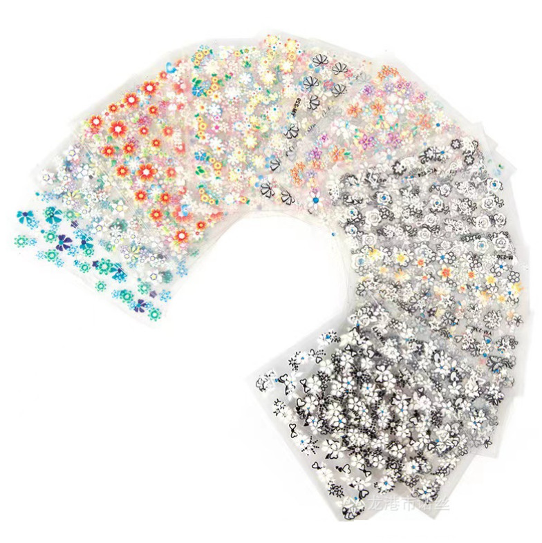 30Sheets Nail Stickers Flowers Rhinestone Self Adhesive Nail Art Decoration NH9