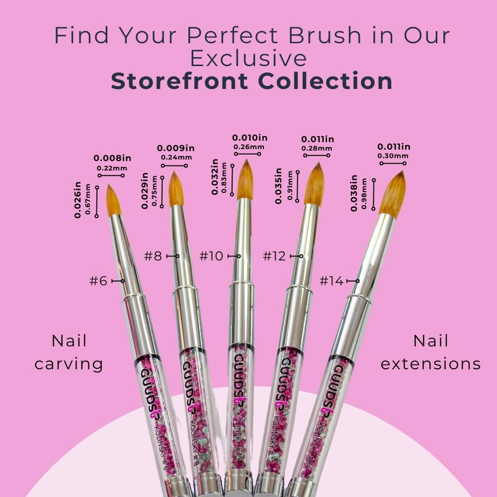 Kolinsky Acrylic Nail Brush Size 14 – Professional Nail Art Brush for Acrylic