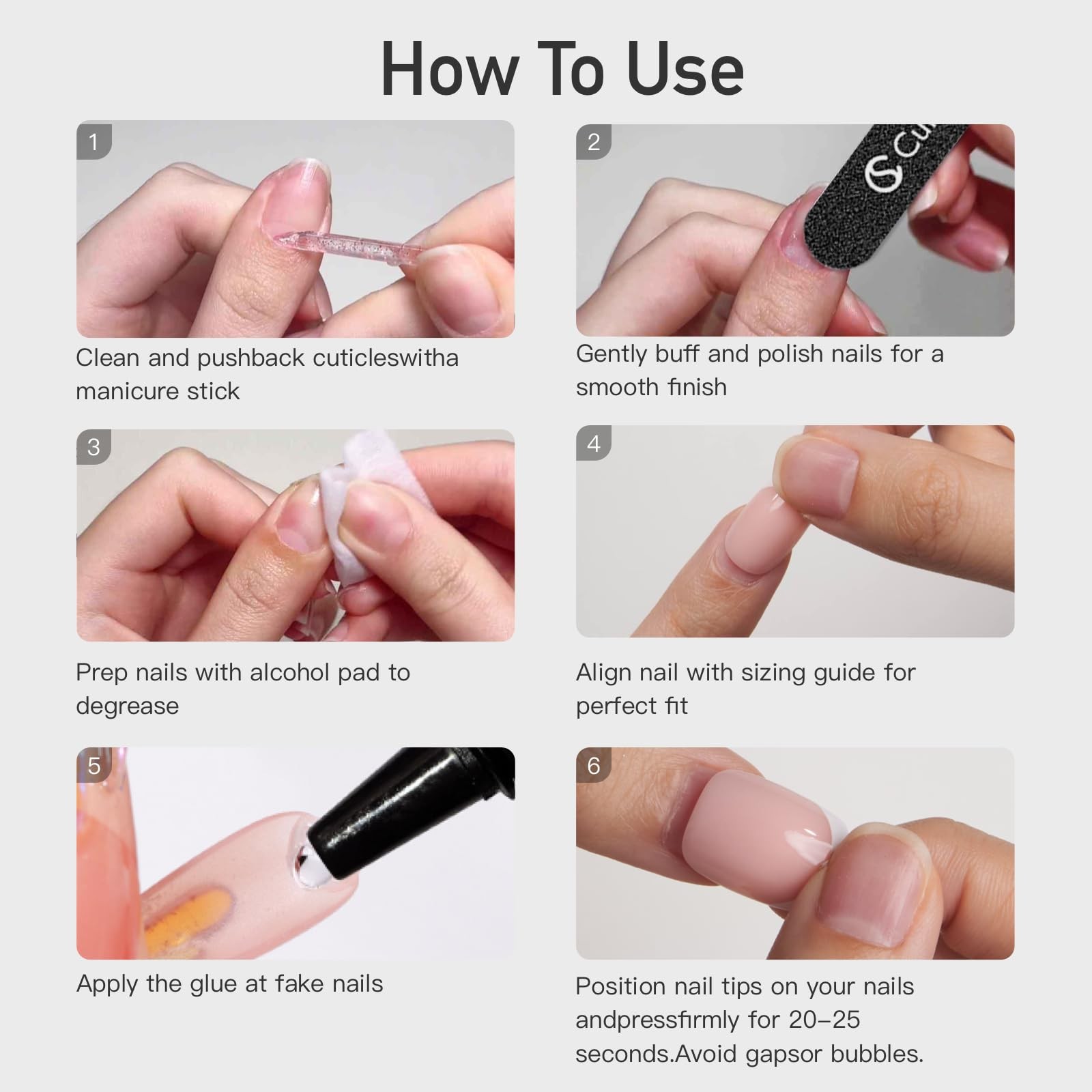 CurvLife Soft Gel Square Press On Nails Short, Long-Lasting Reusable Geometri…