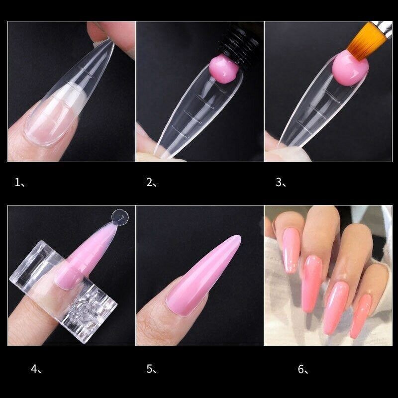 Gel Tips Full Nail Nail Quick Cover Mold Building Extension Dual 120Pcs Forms