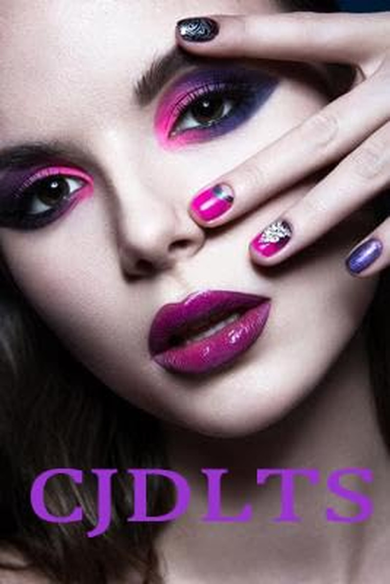 Dark Purple Gradient Press on Nails Medium Almond Shaped Purple Feather Pattern