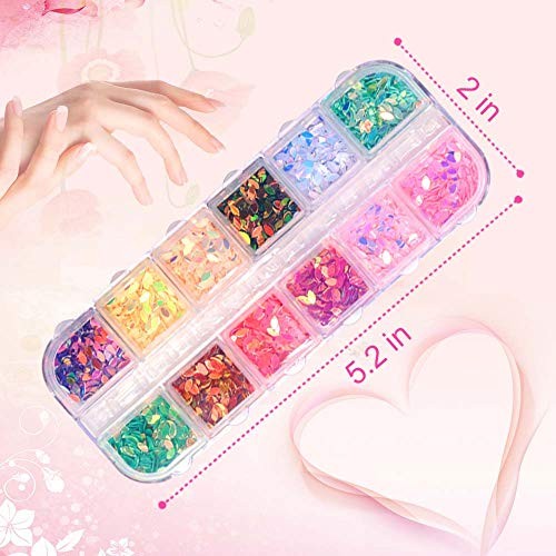 6400pcs Nail Art Rhinestones, Nail Crystal Gems Nail Diamonds, Gold Silver