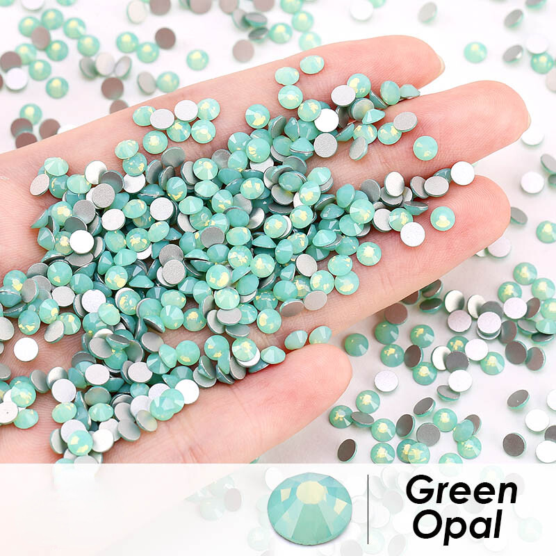 1440pcs Opal Color Rhinestones Crystal Flatback Round Glass Gems Nail Art Decor