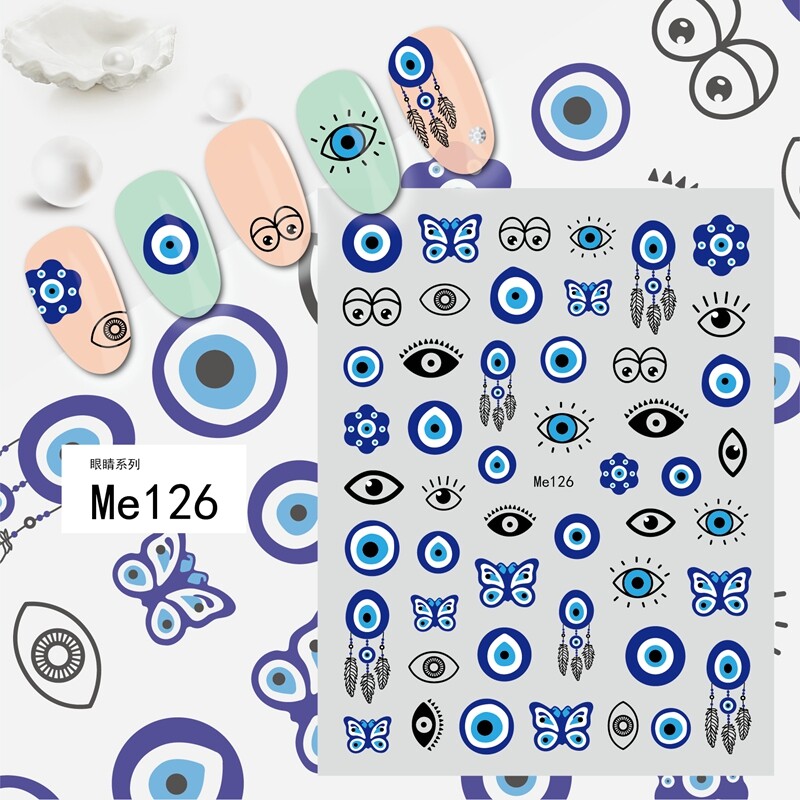 Evil Eye Hamsa Hand Hand of Fatima Self-Adhensive Nail Decal Sticker MeSeries