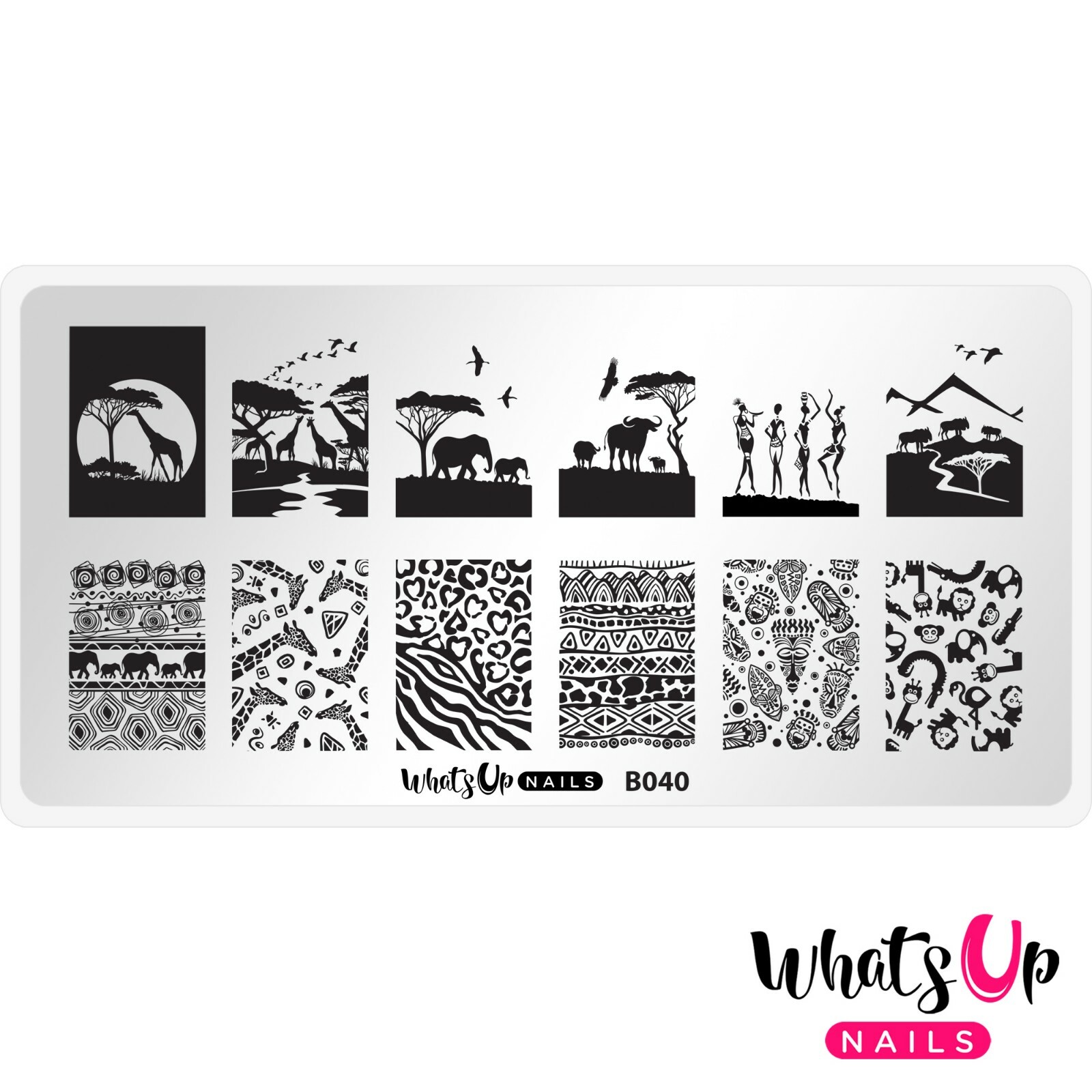 B040 Safari Ride Stamping Plate For Stamped Nail Art Design