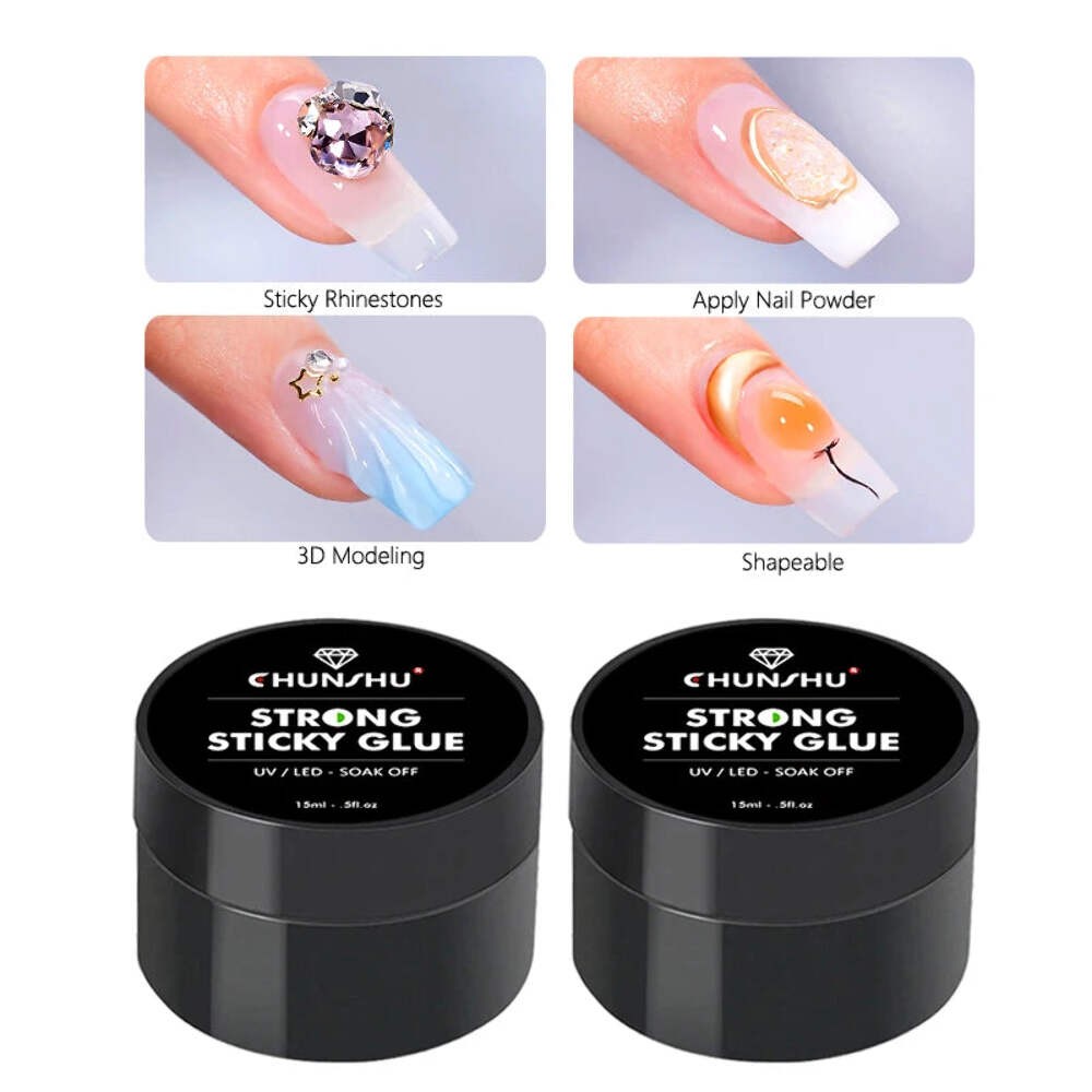 CHUNSHU Super Strong Sticky Nail Glue Gel For Rhinestones Nail Art Decorations 1