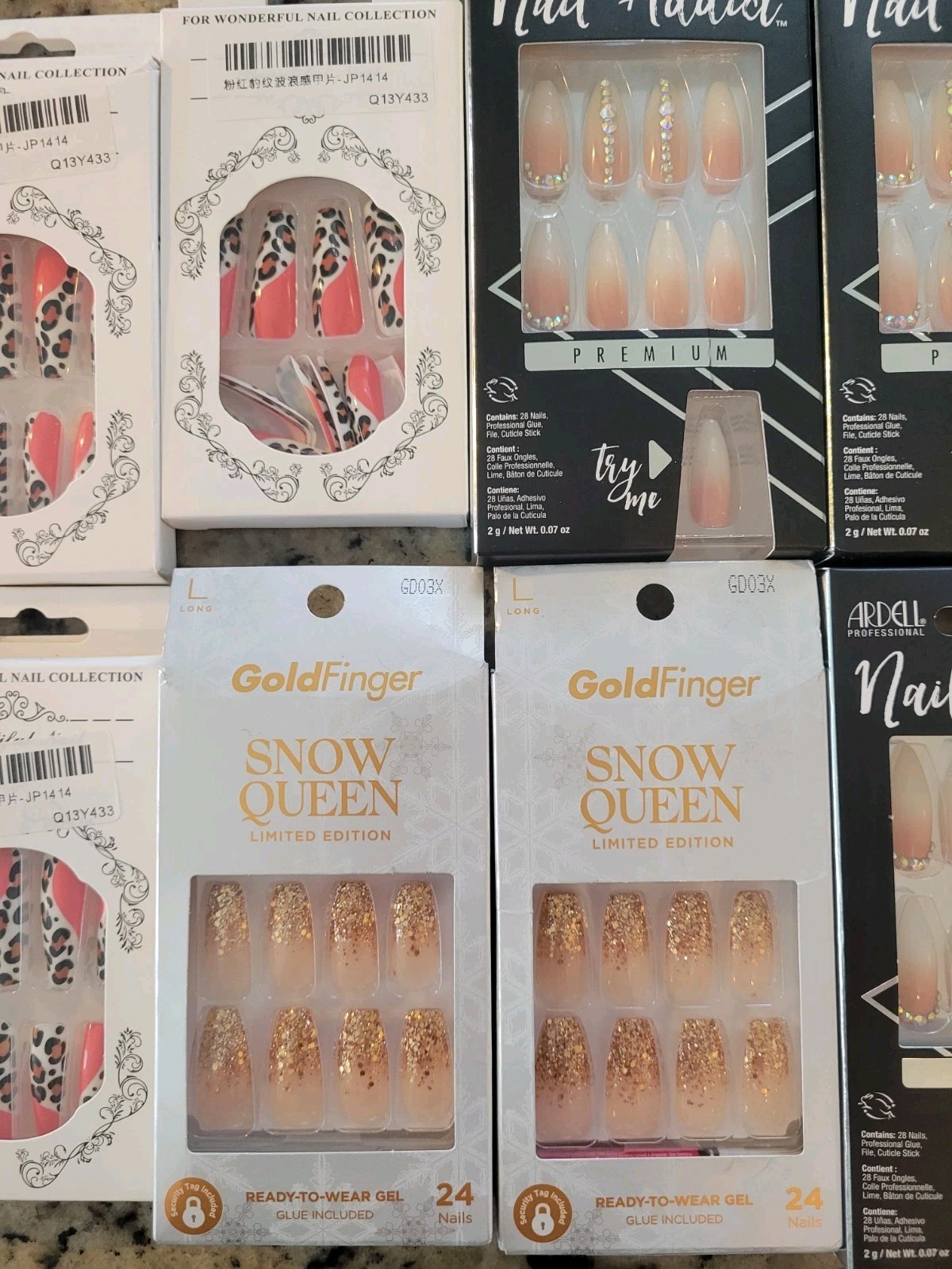 Kiss Goldfinger Nail Addict Press On Nails Long Coffin Almond Square