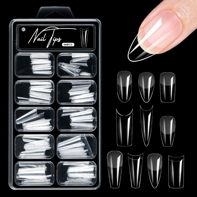 Half Cover Fake Nail Half Matte Full Cover False Nail Tips Press on Nail