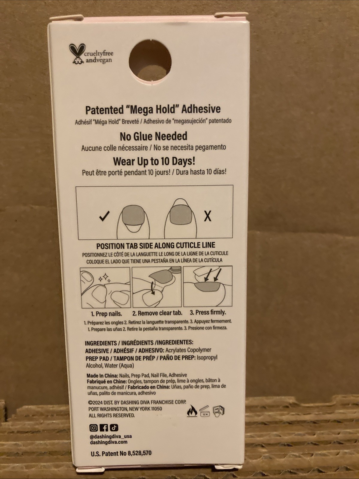 Dashing Diva Magic Press Pedi-24 Nails-No Glue Needed-Freshwater Pearl