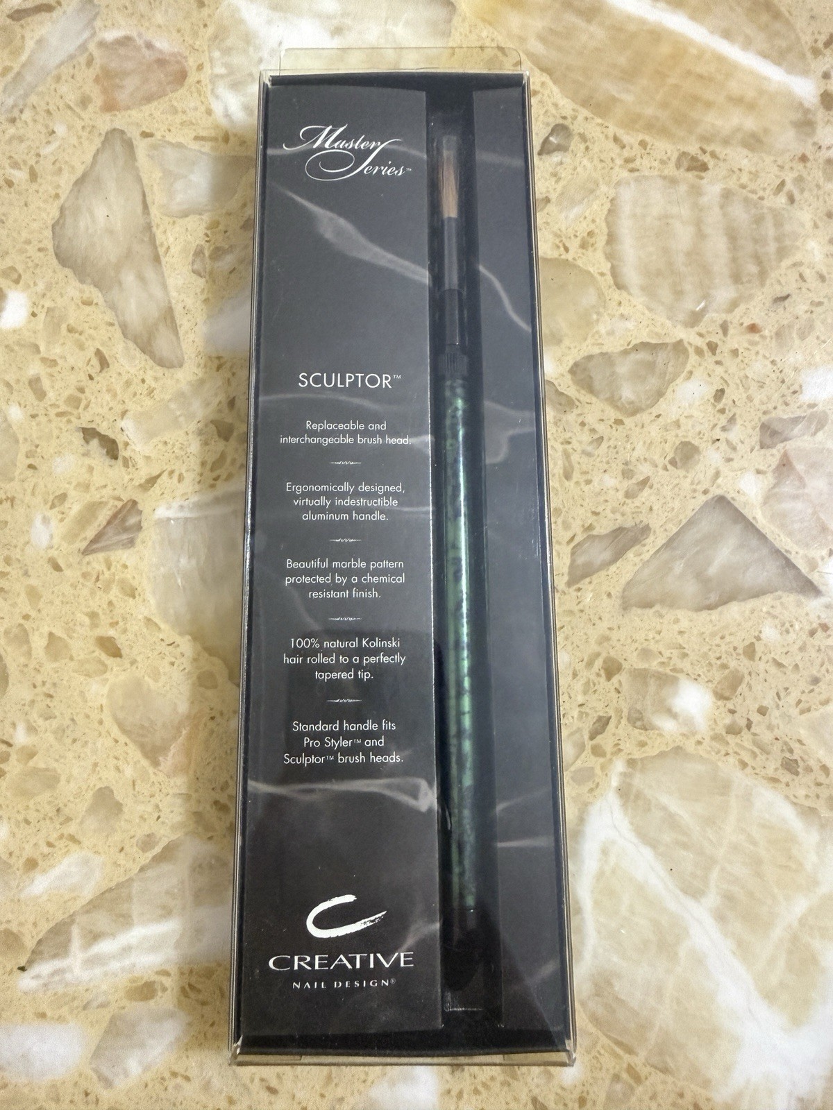 Master Series CND™ PRO SCULPTING LIQUID & POWDER ROUND BRUSH KOLINSKI GREEN