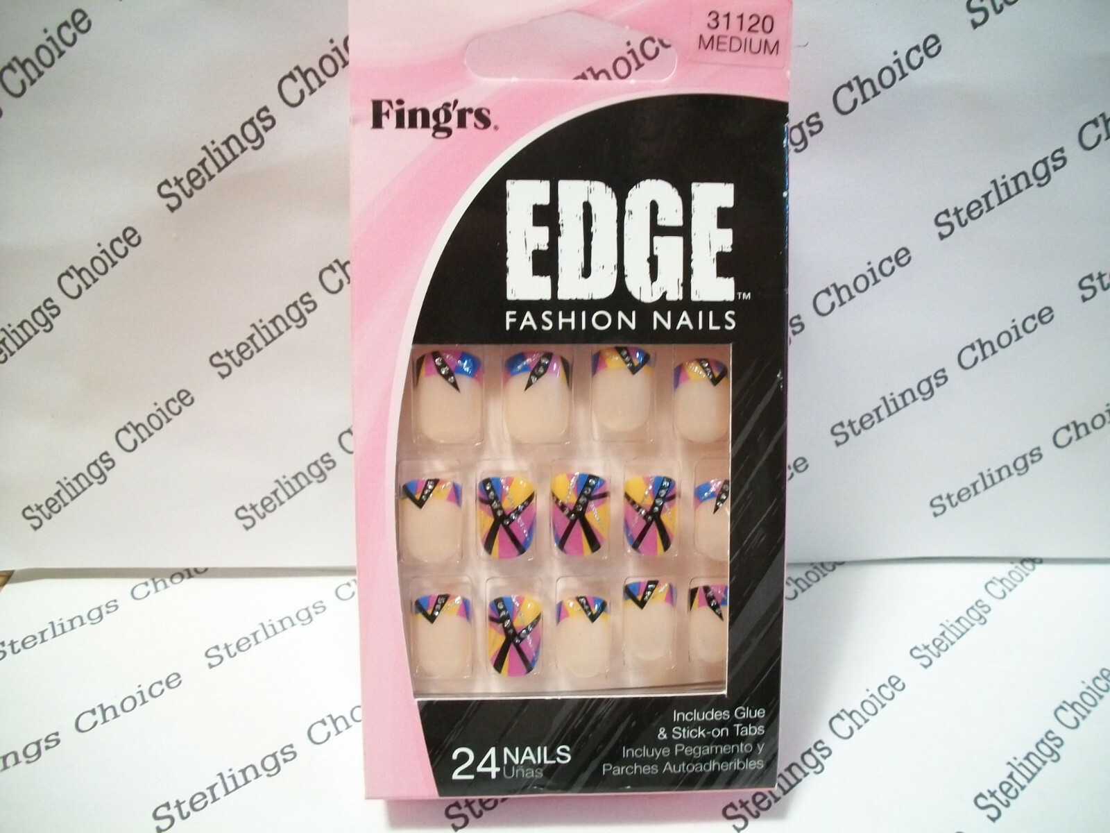 Fing’rs Edge Fashion Nails #31120 Colorful Abstract Design (stones)