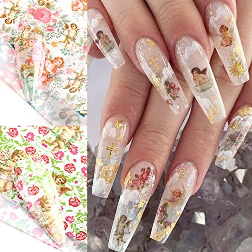 Angel Holographic Nail Foil Stickers – Sky Starry Paper Transfer Foils