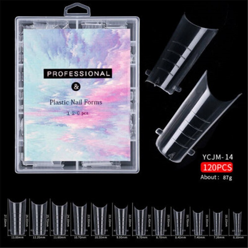 Gel Tips Full Nail Nail Quick Cover Mold Building Extension Dual 120Pcs Forms