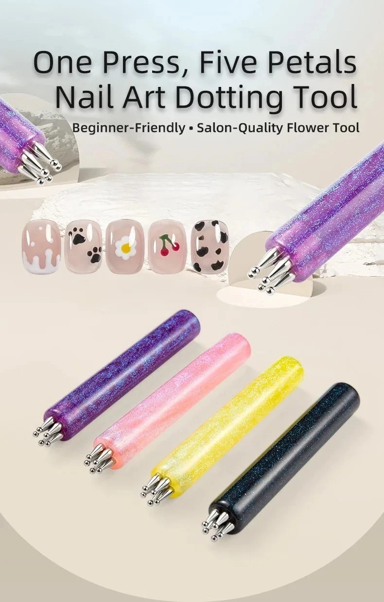 Easy Painting Flower Nail purple Pen Nail Dotting Tool for DIY Nail Art