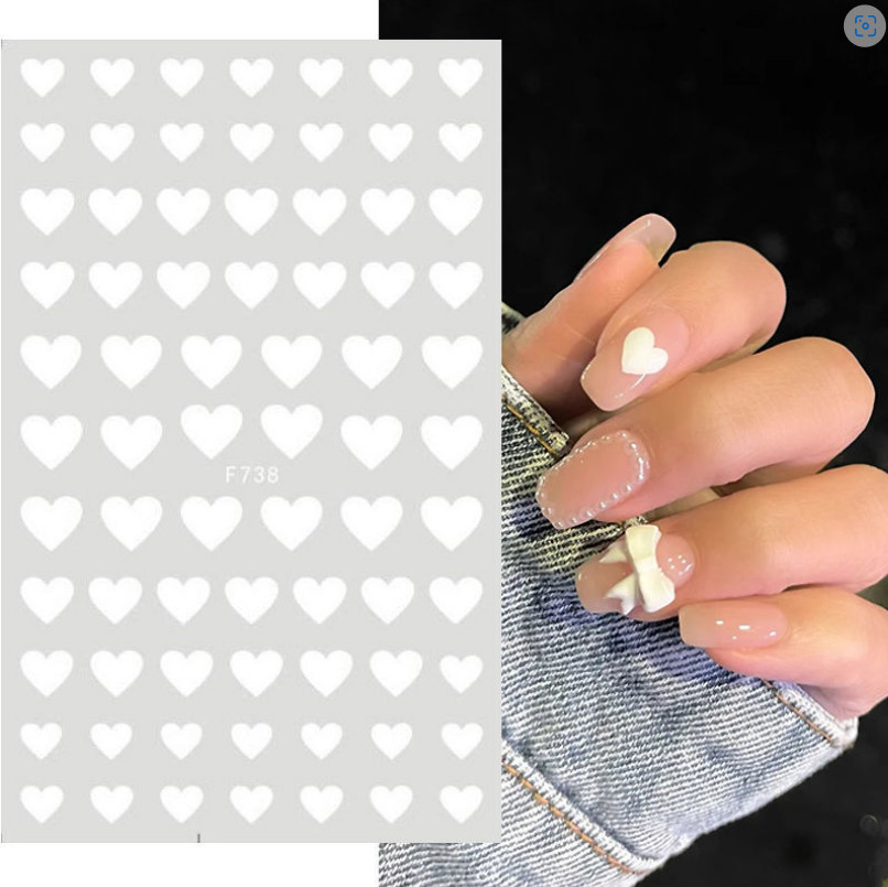 3D Nail Art Stickers Decals Transfers Valentines Day Love Hearts Stars NS44